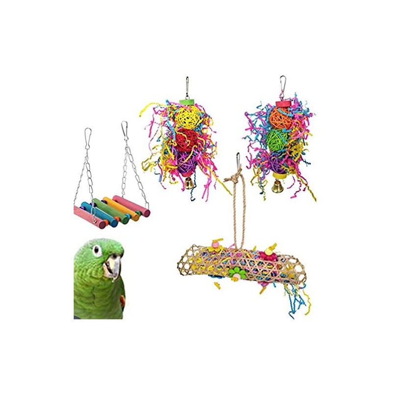 Balacoo 4piezas Juguete Colgante para Pájaros De De Ratán Juguete