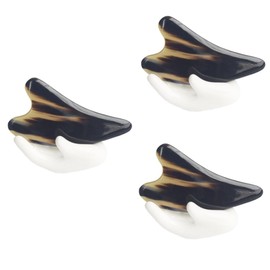 Mikinona 3 Pcs Scraping Body Horn Massage Massaging Demon Hair Clip Spa Face Tools Scraping Multi- Functional Horn Face Scraper Tool Hairpins Prevents Trigger Goth Barrettes Black