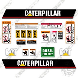 Aftermarket Fits Caterpillar DP50N Decal Kit Forklift Decals - Warning Stickers DP 50