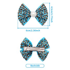 PET SHOW - Paquete de 20 lazos para el pelo de leopardo con pinzas de cocodrilo para perros pequeños y medianos, pinzas para el pelo de guepardo, cachorro, Yorkshire, accesorios para el cabello para