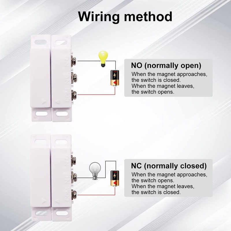 2 Sets Magnetic Door Switch Wired NC NO Normally Open