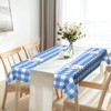 OLIVBIN 2 Pack Blue and White Checkered Tablecloth Blue Checkered