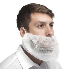 Tucnoeu 100pcs Beard Covers for Men,Disposable Beard Nets Food Service,Beard Guards Food Service For Food Service, Cooking, Cleaning