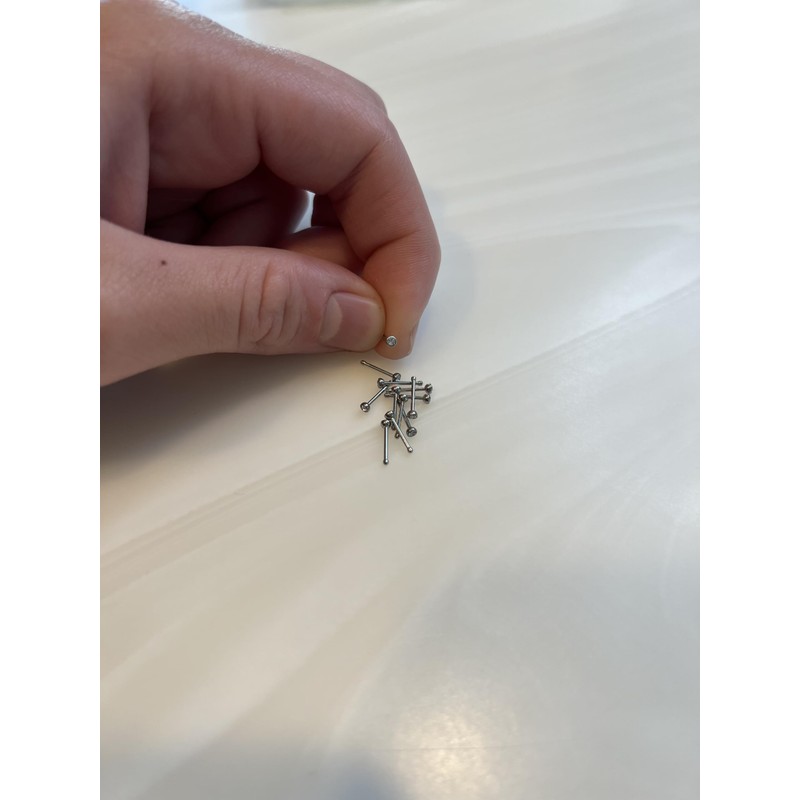 FIFTH CUE Cubic Zirconia Press Fit Nose Bone Stud Titanium