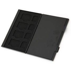 SIM Card Organiser - Lightweight, Smooth Design, High Quality Aluminium Box for Family, Home and Colleagues, black, Minimalist
