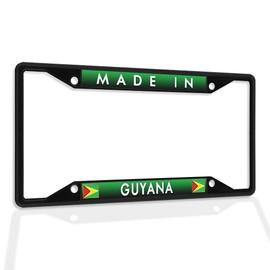 Metal Insert License Plate Frame Made in Guyana Weatherproof Car Accessories Black 4 Holes Solid Insert