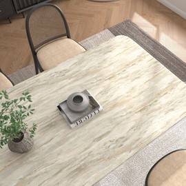 EaseStick Slate Beige Marble Contact Paper 15.7"x160" Thick Waterproof Marble Wallpaper Peel and Stick Countertops for Kitchen Removable Self Adhesive Beige Vinyl Wallpaper for Bathroom Desk Table Top