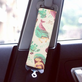 Car Seat Belt Pillow For Kids, 2Pcs Mermaid Car Seat Belt Cover Pad Head and Neck Support (Mermaid)