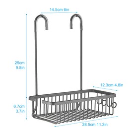 MAMHUN Duschablage zum Hängen, Duschablage ohne Bohren Aufhängen an der Mischbatterie, Duschregal zum Hängen für Shampoo und Körperreinigung Grau