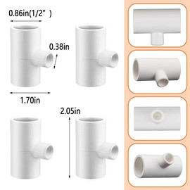 LONGHAO 20 pieces, accessories for chicken drinkers, automatic chicken drinker, chicken drinking T-piece, chicken drinking PVC T-pieces, chicken draught fittings, for 1/2 inch Schedule 40 plastic
