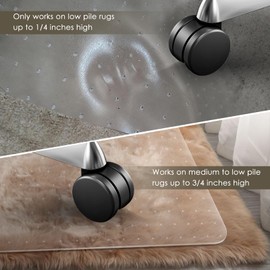 Azadx Heavy Duty Office Chair Mat for Carpet 32" x 48" Hard Material Chair Mat for Carpeted Floor Slip Resistant Carpet Protector for Home Office Easy Glide Desk Floor Mat for Office Chair on Carpets