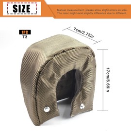 Rustark 3Pcs T3 Turbo Blanket Titanium Heat Shield Blanket FireShield Turbo Blanket Turbocharger Heat Shield Cover with Fastener Springs