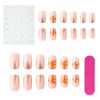 RUOKEXIN Fall Press on Nails Short Square False Nails Orange