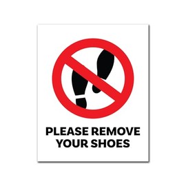 2 x 20cm Remove Your Shoes Vinyl Stickers - No Footwear Thank You Please Organise Sign House Home Entry Way Hallway Door Sticker #82158