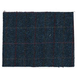 Walker and Hawkes - Harris Tweed Fabric - 100% Real Virgin Wool - Royal Blue - 20 x 15 cm
