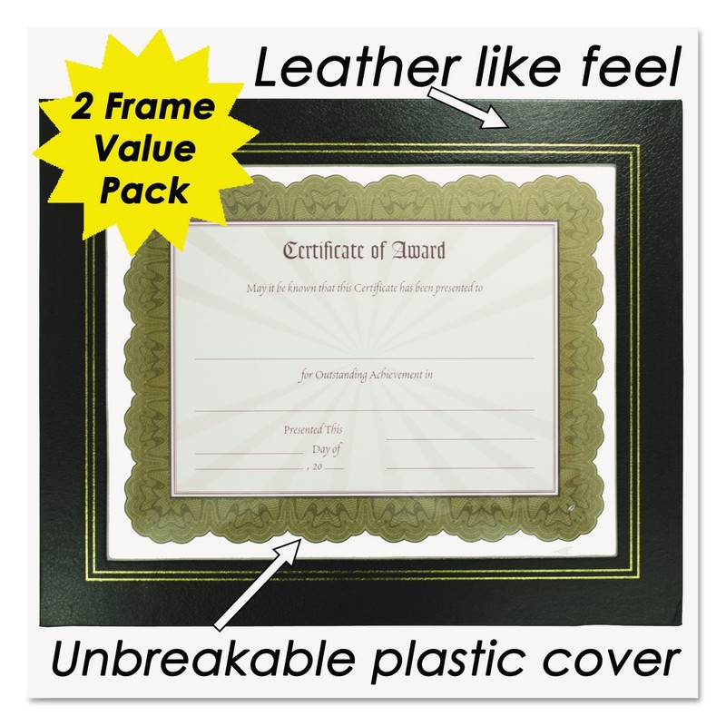 NuDell 21202 8.5 x 11 Inches Leather Grain Certificate Frame