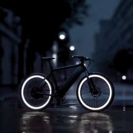 customTAYLOR33 High-Intensity Grade Reflective Wheel Rim Tape for Bicycles and e-Bikes, White/Silver/Chrome, 20" Tires