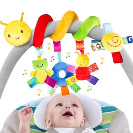 Funny toy Juguete de Carriola, Juguetes Colgantes de Actividades en Espiral para Carriola, Cama de Cuna de Gusano Alrededor de Campana, Caricatura, Carriola de Insectos Colgante (Bichos)