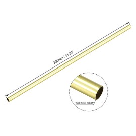 TA-VIGOR 10Pcs Brass Round Tube, 1mm 2mm 3mm 4mm 5mm 6mm 7mm 8mm 9mm 10mm OD x 0.2mm Wall Thickness 300mm Length Metal Seamless Straight Tubing for Home, Refrigerator Capillary Tube