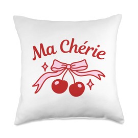 Ma cherie Ma chérie cherry girl aesthetic Throw Pillow