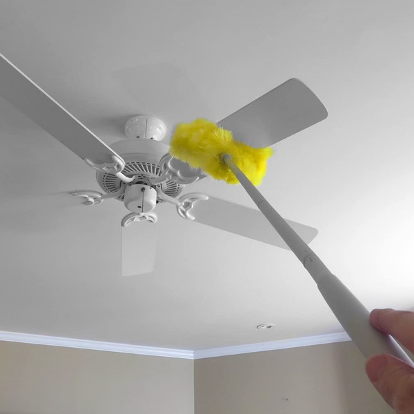 Evelots Ceiling Fan Duster-Both Sides-Static Microfiber Brush-Up To 9 Feet Reach