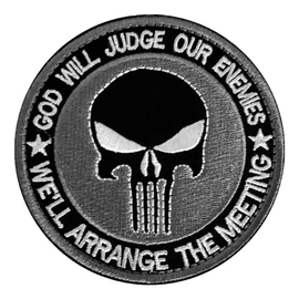 Armband Round Punisher Skull Military Tactical Patch Tape Army Morale Badge
