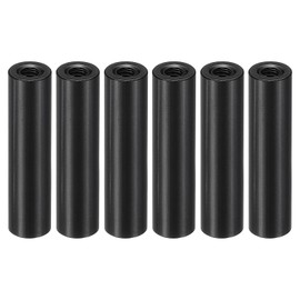 PATIKIL 6pcs M3 Metal Threaded Standoff Spacer Nuts, Round Aluminum Spacers Female Coupling Screws, 1/8" ID x 1/4" OD x 1" L Black