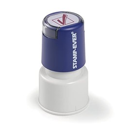 Stamp-Ever Pre-Inked Message Stamp – Checkmark, Red Ink – Impression Size: 3/4" Round