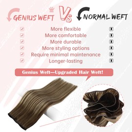 fshine Real Hair Genius Wefts for Sewing Human Hair Extensions Real Hair Ombre Wefts Real Hair 50 g 40 cm Remy Real Hair Extensions Elegance Hair #4/27/4
