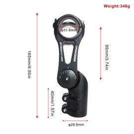 UPANBIKE Bike Stem Adjustable Bicycle Stem 31.8mm 130 Degree 75mm 95mm 130mm 130mm Aluminum Alloy Handle BR Riser Extender BMX Mountain Bike