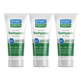SmartMouth Premium Zinc Ion Toothpaste, Cavity, Enamel, and Plaque Help, Mild Mint, 3.4 oz, 3 Pack