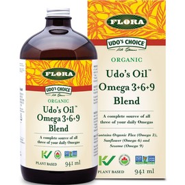 Flora Udos Choice Udo’s Oil 3-6-9 Blend Liquid, Organic (Stored in Fridge), 941ml / Unflavoured