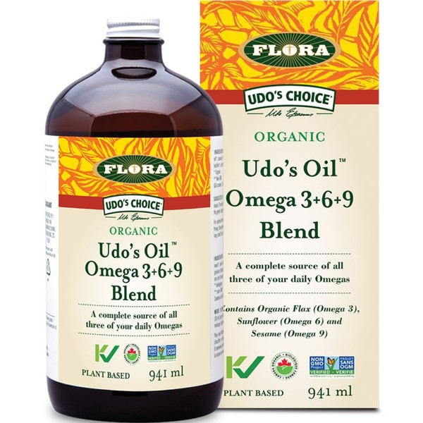 Flora Udos Choice Udo’s Oil 3-6-9 Blend Liquid, Organic (Stored in Fridge), 941ml / Unflavoured