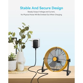 24V Charger for T-SUNiceM Battery Operated Floor Fan, Compatible with T-SUNiceM Floor Fan 12“ 16” Adapter Power Cord