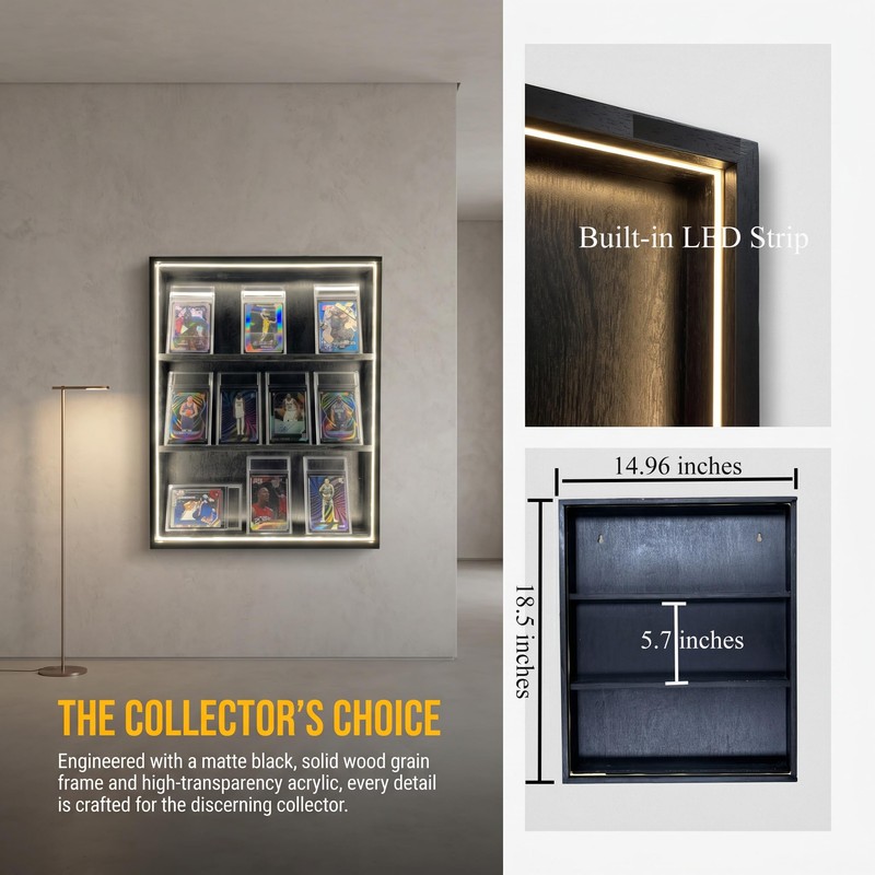 LuxRound Trading Card Display Case, Acylic Graded Sports Card Display
