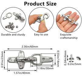 Niuhong 3 Pieces Buckle Connector Motorcycle Leather Vests Buckles Biker Vest Closure Clip Leather Closure Clip Holder Clothing Blouse Jacket DIY Craft Accessories Sewing Hook (B)