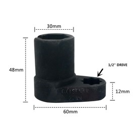 TOOLSTAR Oxygen Sensor Socket 22mm Oxygen Sensor Wrench Offset Socket Remover Puller for Cars, Motorcycles, Car Repair Tool (1/2 Inch Star Drive)