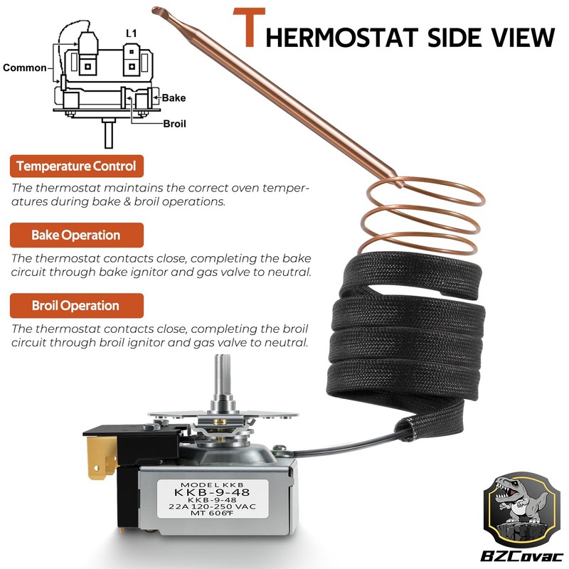 Replacement for Viking Ranges PB010036 Bake/Broil Thermostat
