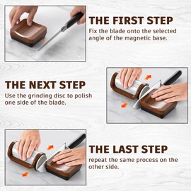 Rolling Knife Sharpener Kit: Knife Sharpening Tool with Diamonds and Ceramic for Steel of Any Hardness - 4 Adjustable Magnetic Angles (15°/18°/20°/25°) for Chef & Outdoor Cooking