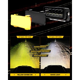 Exzeit 82W 6 Inch Led Driving Light, Combo Beam Offroad Lights for Jeep Truck Wrangler Pickup ATV, Amber and Black Covers Rechangable, 12/24V