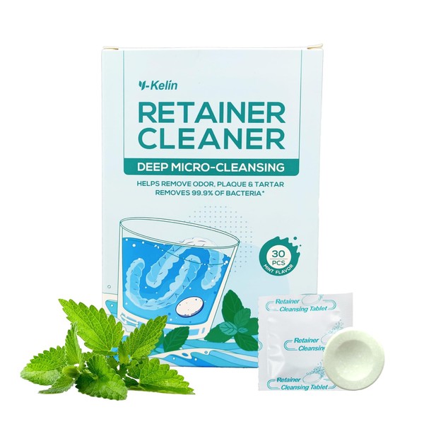 ELVASO Retainer Cleaner Tablets, 30PCS Denture Cleaning Tablets for Aligner,