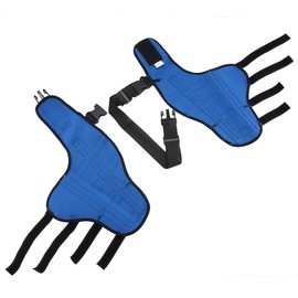 Dog Knee Brace Adjustable Dog Double Rear Leg Brace with Metal Hinged Flexible Support and Reflective Seat Belts Dog Acl Brace Hind Leg Blue (L)