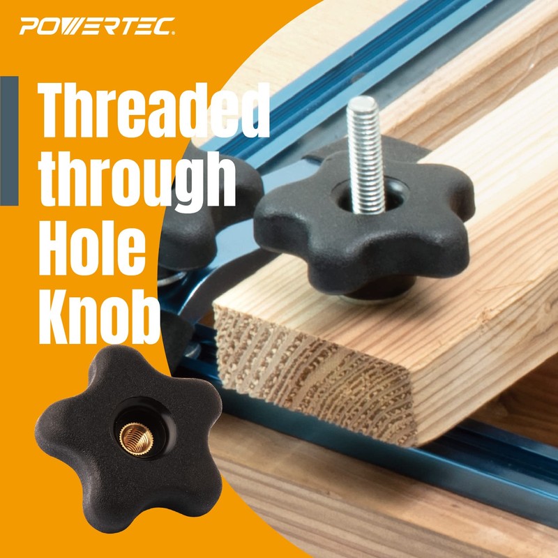POWERTEC 71170 17-Piece Universal T-Track Kit w/ 48-Inch T Track