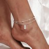 CHIC & ARTSY Women's Anklet 925 Sterling Silver Created Opal
