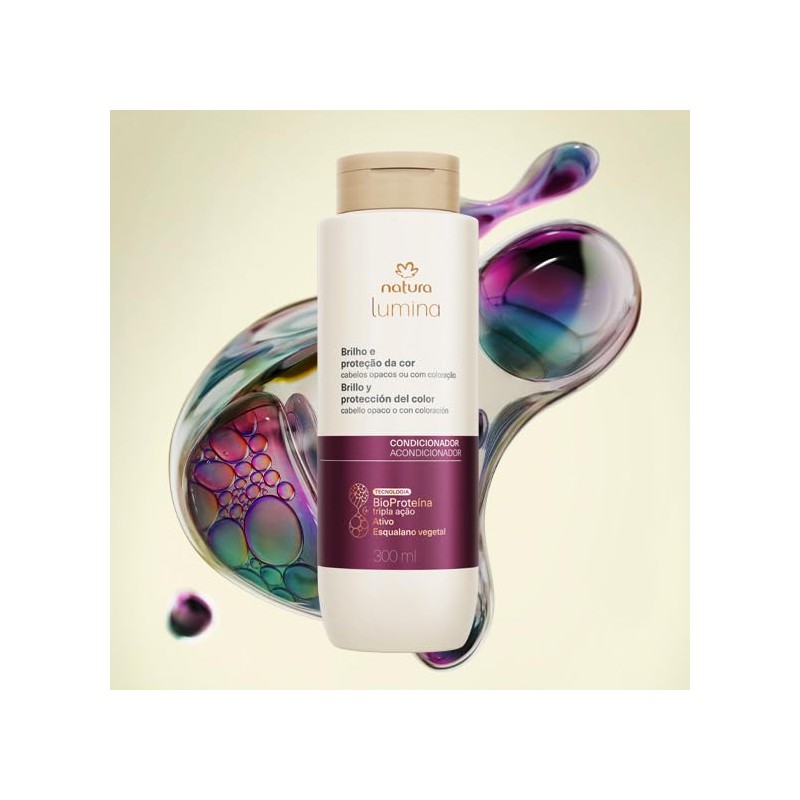 Natura Lumina Acondicionador para Cabello Teñido, Brillo y Protección del