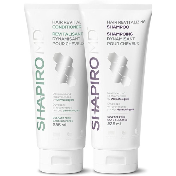 Shapiro MD Hair Revitalizing Shampoo and Conditioner Set for Men and Women | Thickening Shampoo and Conditioner Set for Visibly Fuller Looking Hair (1 Month Supply)
