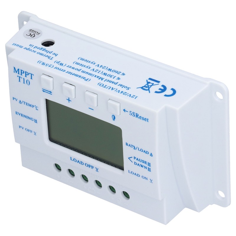 10A 12/24V MPPT PWM Solar Charge Controller with LCD Display