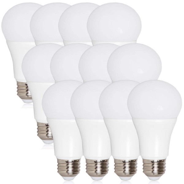 Maxxima LED A19 - 800 Lumens 60 Watt Equivalent Warm White (2700K) Light Bulb, 10 Watts A19 Bulb (Pack of 12)