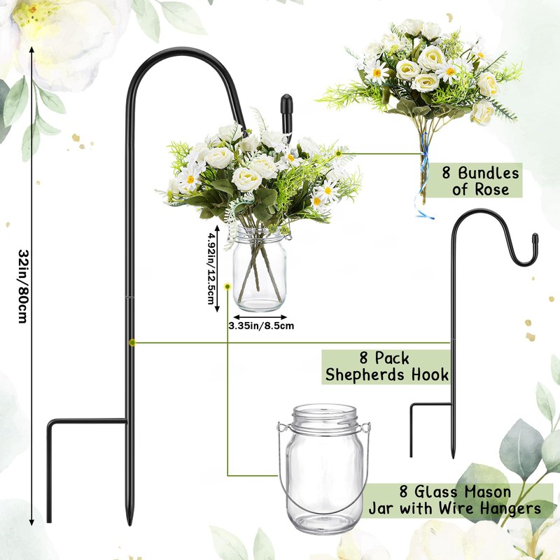 Thiccywoov 8 Sets Wedding Aisle Decoration Include 16 oz Rose