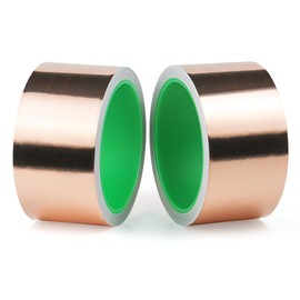 BOMEI PACK Copper Tape 2 Pack 1.97mil x 2inch x 66ft with Conductive Adhesive for Guitars and Shielding, Slugs,Stained Glass, Electrical Repairs, Grounding